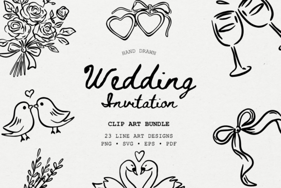 Download Hand Drawn Wedding Clip Art Bundle - Clip Collection