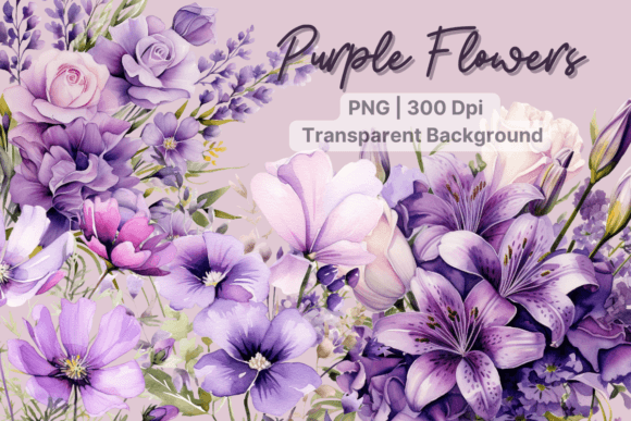 Download Purple Flowers Watercolor Flower Clipart - Clip Collection