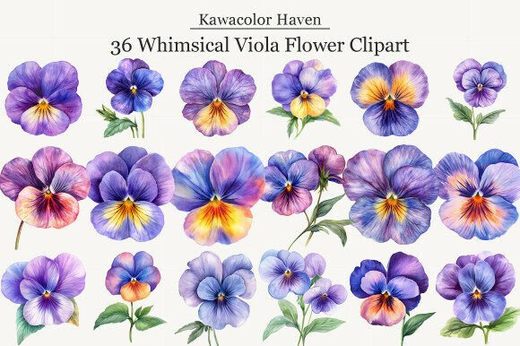 Download Whimsical Viola Flower Clipart - Clip Collection