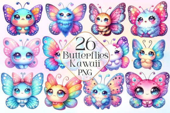 Download Kawaii Butterflies Clipart Butterfly Png - Clip Collection