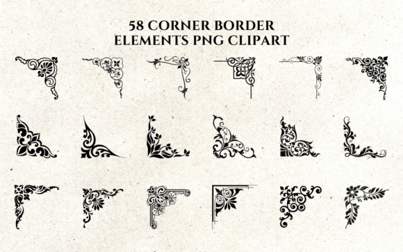 Download 58 Corner Border Elements PNG Clipart - Clip Collection