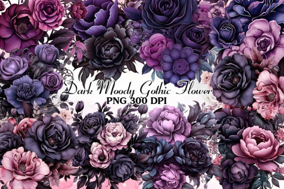 Download Dark Moody Gothic Flower Clipart Bundle - Clip Collection