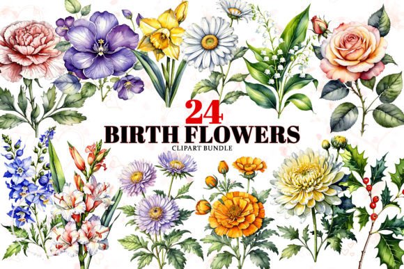 Download Birth Month Flower Clipart Bundle - Clip Collection
