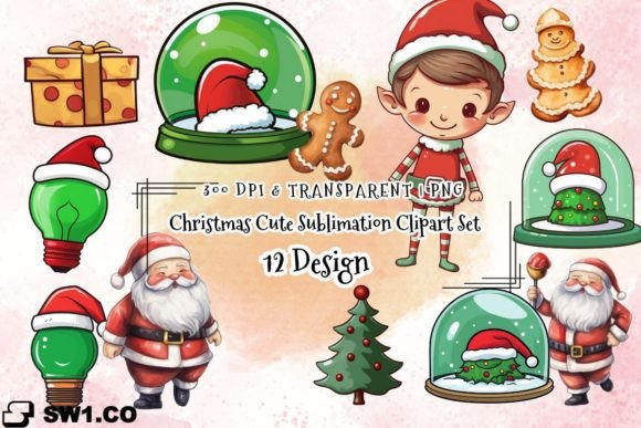Download Christmas Cute Sublimation Clipart Set - Cute sublimation Collection