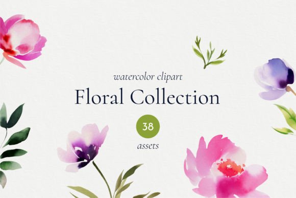 Download Watercolor Floral Set. Flower Clip Art - Clip Collection