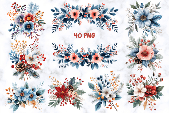 Download Winter Floral Arrangement Clipart - Clip Collection