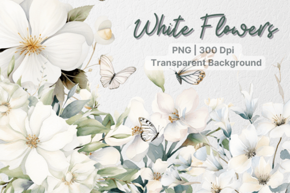 Download White Flowers Clipart, Watercolor Floral - Clip Collection