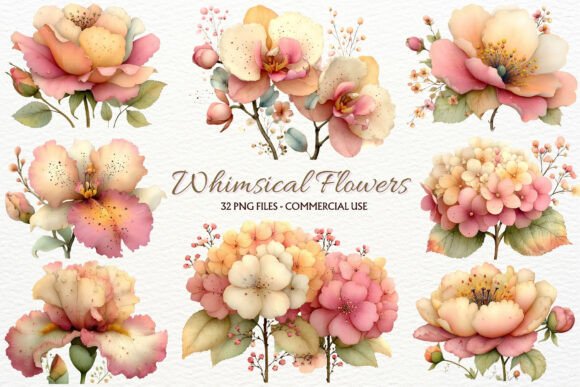 Download Whimsical Flowers PNG Floral Clipart - Clip Collection
