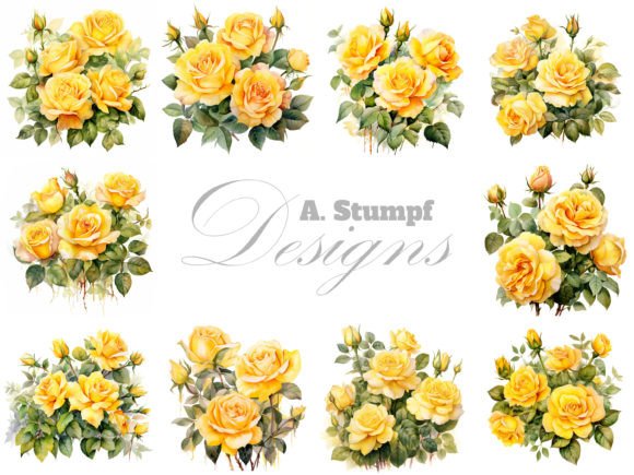 Download Yellow Roses Watercolor Flowers Clipart - Clip Collection