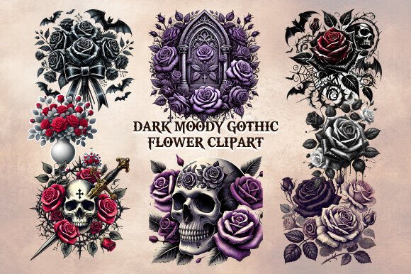 Download Dark Moody Gothic Flower Clipart - Clip Collection