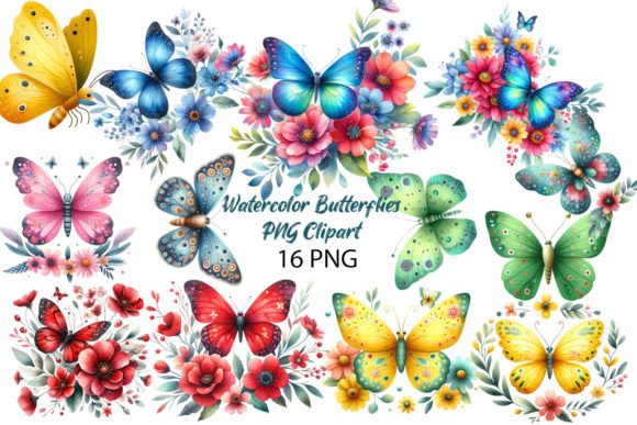Download Watercolor Butterflies PNG Clipart - Clip Collection