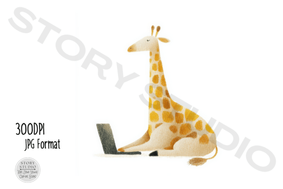 Download Cute Giraffe Laptop Clipart Set - Clip Collection