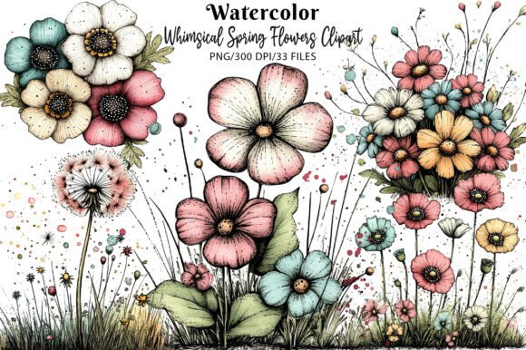 Download Whimsical Spring Flowers Clipart - Clip Collection