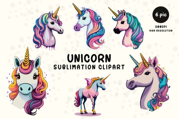 Download Unicorn Cute Sublimation Clipart Bundle - Cute sublimation Collection