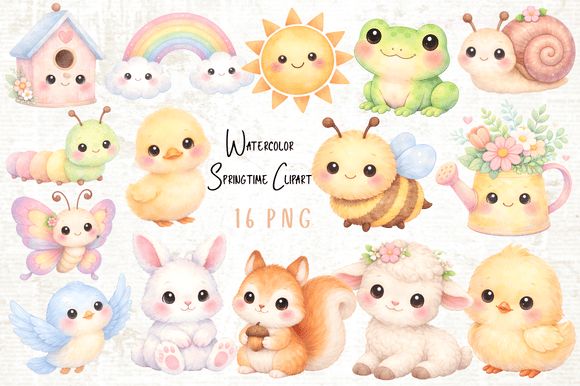 Download Watercolor Springtime Clipart PNG - Clip Collection