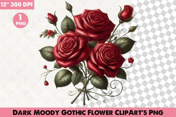 Download Dark Moody Gothic Flower ClipArt's Png - Clip Collection
