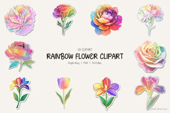 Download Rainbow Flower Clipart - Clip Collection