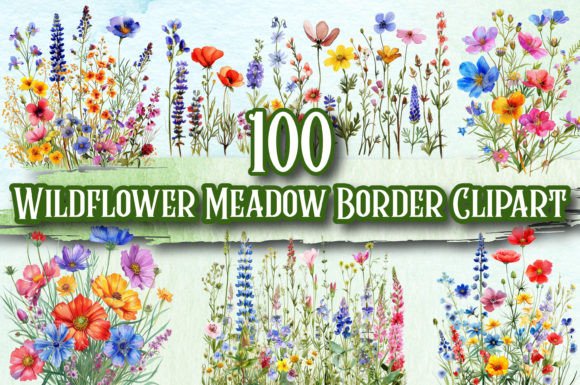Download Wildflowers Meadow Border Clipart - Clip Collection