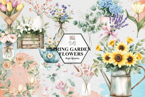 Download Spring Garden Flowers Clipart PNG - Clip Collection