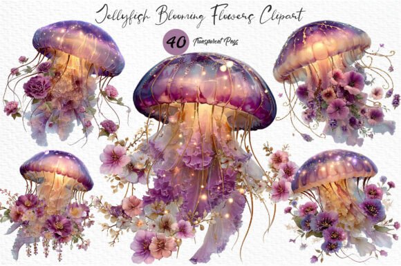 Download Jellyfish Blooming Flowers Clipart PNG - Clip Collection