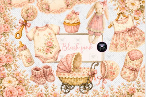 Download Blush Pink Floral Baby Clipart - Clip Collection