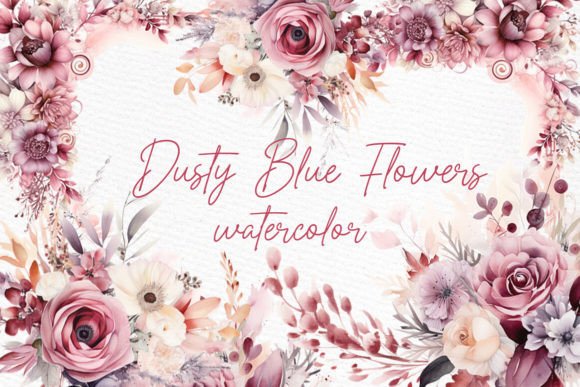 Download Dusty Pink Flowers Clipart Watercolor - Clip Collection