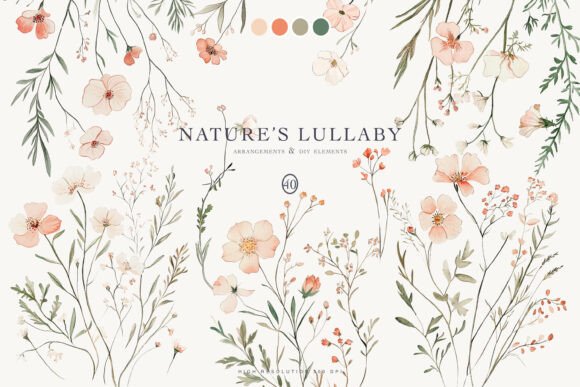 Download Watercolor Wildfloral Clipart Set - Clip Collection