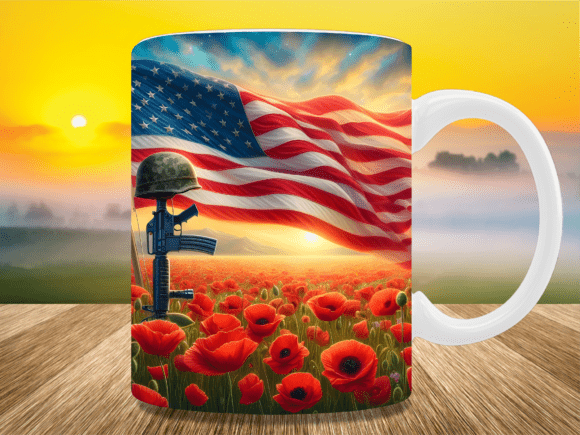 Download Memorial Poppy Field Soldier Mug Wrap - Poppy field Collection