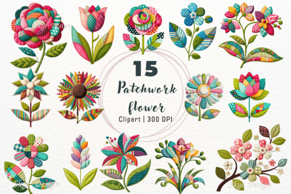 Download Patchwork Flower Clipart - Clip Collection