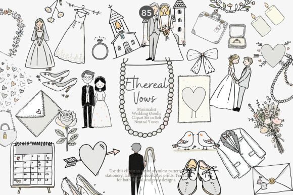 Download Minimalist Wedding Doodle Clipart Png - Clip Collection