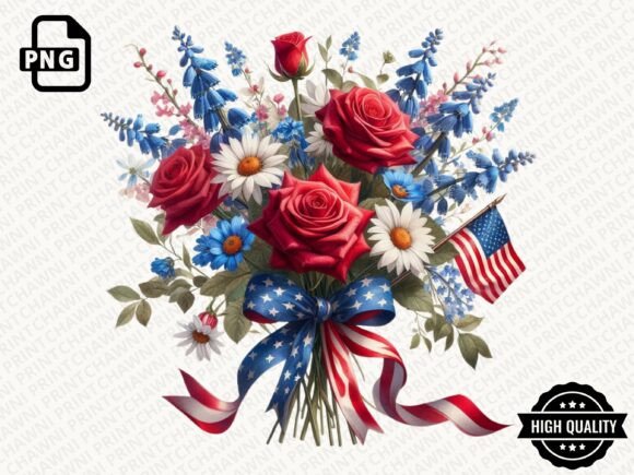 Download Patriotic Flowers American Flag Clipart - Clip Collection