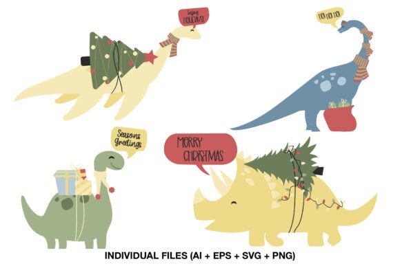Download Christmas Dinosaur Card Clipart - Clip Collection