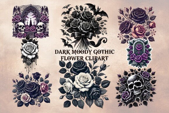 Download Dark Moody Gothic Flower Clipart - Clip Collection