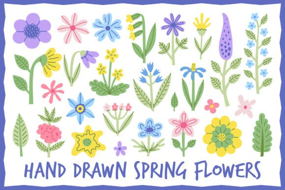 Download Hand Drawn Spring Flowers PNG Clipart - Clip Collection