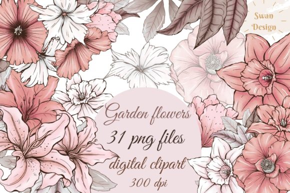Download Cute Pink Garden Flowers Clipart - Clip Collection