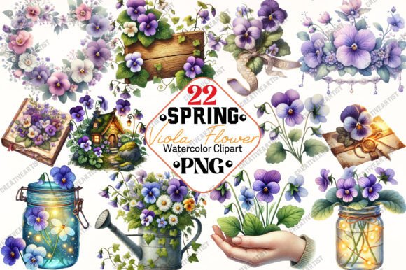 Download Spring Viola Flower Sublimation Clipart - Clip Collection