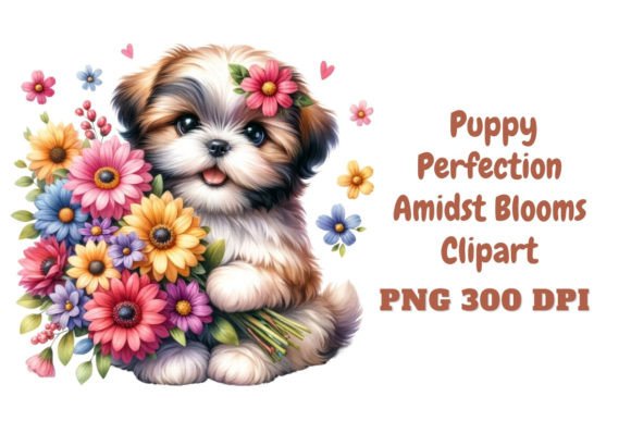 Download ShihTzu Perfection Amidst Blooms Clipart - Clip Collection