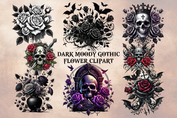 Download Dark Moody Gothic Flower Clipart - Clip Collection