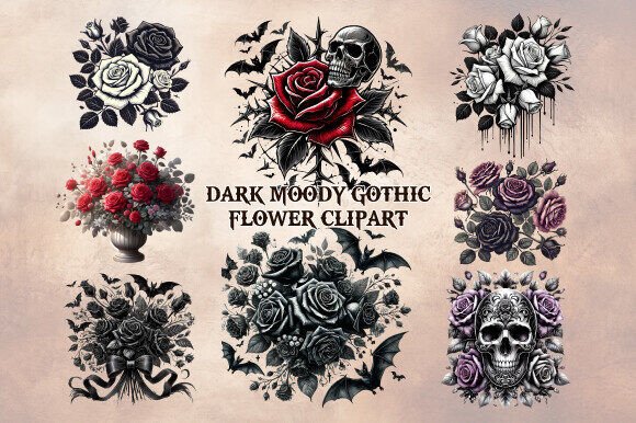 Download Dark Moody Gothic Flower Clipart - Clip Collection