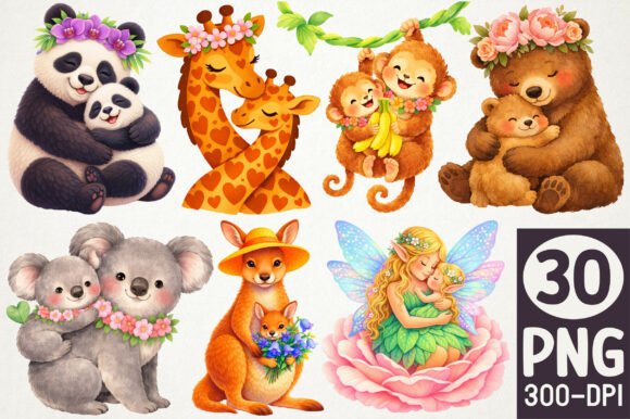 Download Cute Animal Family Clipart Bundle PNG - Clip Collection