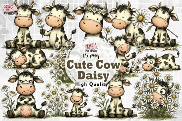 Download Cute Cow Daisy Clipart PNG - Clip Collection