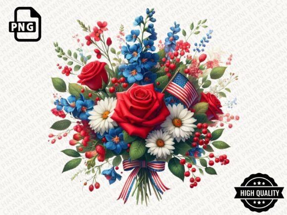 Download Patriotic Flowers American Flag Clipart - Clip Collection