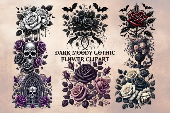 Download Dark Moody Gothic Flower Clipart - Clip Collection