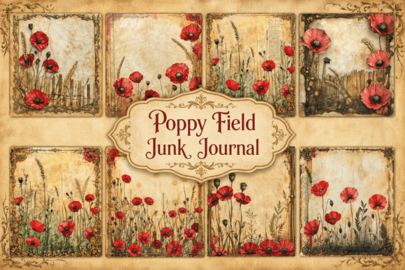 Download Poppy Field Junk Journal - Poppy field Collection