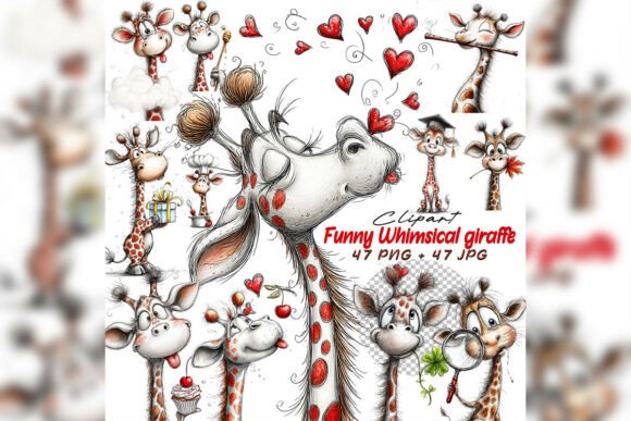 Download Whimsical Giraffe Clipart Set - Clip Collection