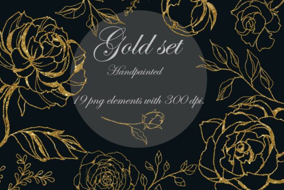 Download Elegant Gold Floral Clipart PNG - Clip Collection
