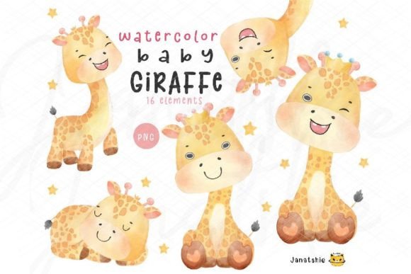 Download Cute Baby Giraffe Watercolor Clipart PNG - Clip Collection