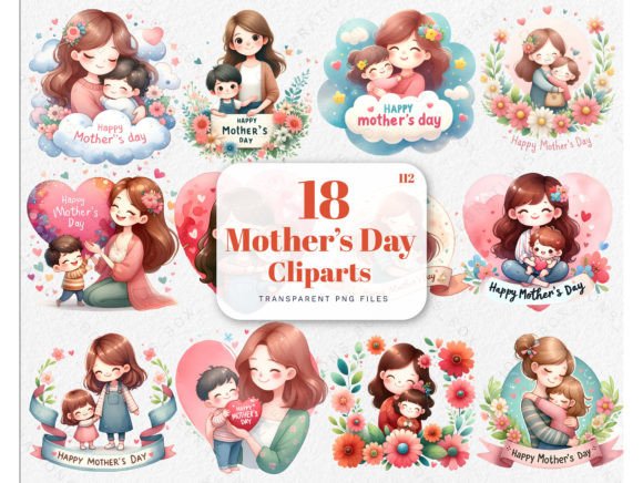 Download Cute Happy Mother's Day PNG Clipart Set - Clip Collection