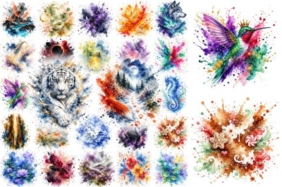 Download 100 Watercolor Splash Nature Clipart PNG - Clip Collection