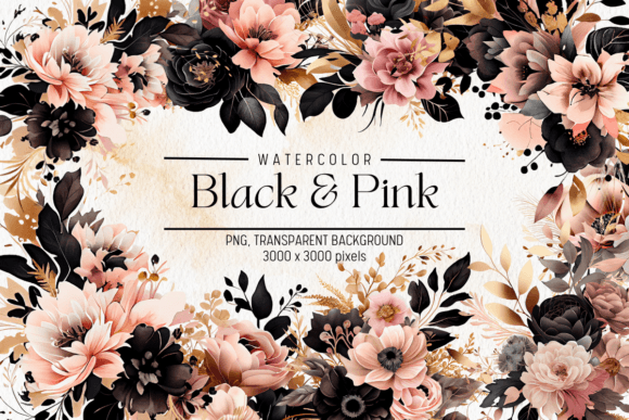 Download Black &amp; Pink Flower Clipart 2 - Clip Collection